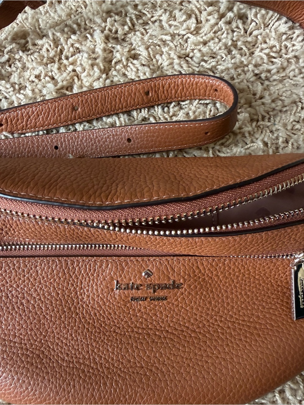 kate spade Brown Pebbled Leather Crossbody Belt Bag - Picture 8 of 9
